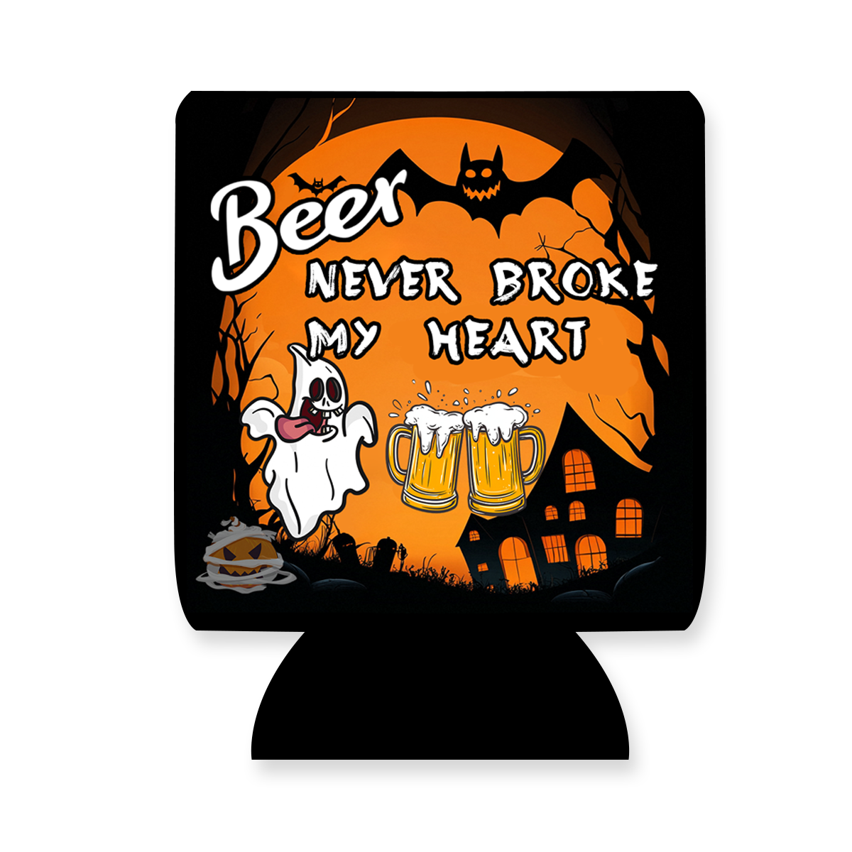 "Beer Never Broke My Heart" Can Sleeve|Emotional Support Beer Can Sleeve Holder|Funny & Reusable|Non-Slip|Bachelor Party|Funny Gifts for Men Dad Husband|Man Gift Set|Collapsible Can Coolers