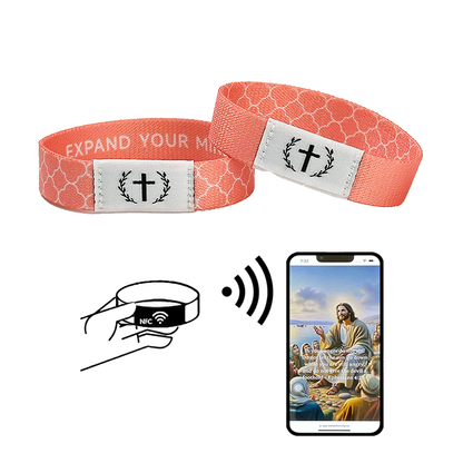 Faith Over Fear Bible Verse Bracelet - NFC Scannable Scripture Reminder | Waterproof, Stretchable & Durable Christian Jewelry | WWJD Inspirational Gift for Women & Men