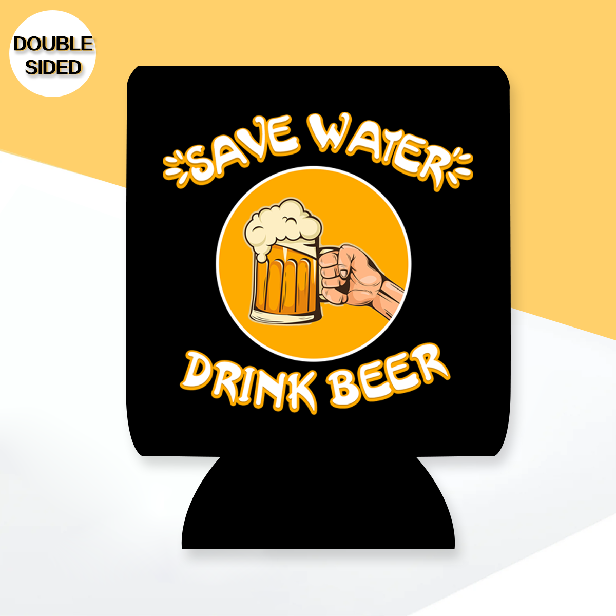 Save Water Drink Beer" Can Sleeve｜Emotional Support Beer Can Sleeve Holder｜Funny & Reusable｜Non-Slip｜Pool Party Camping｜Funny Gifts for Men Dad Husband｜Man Gift Set｜Collapsible Can Coolers