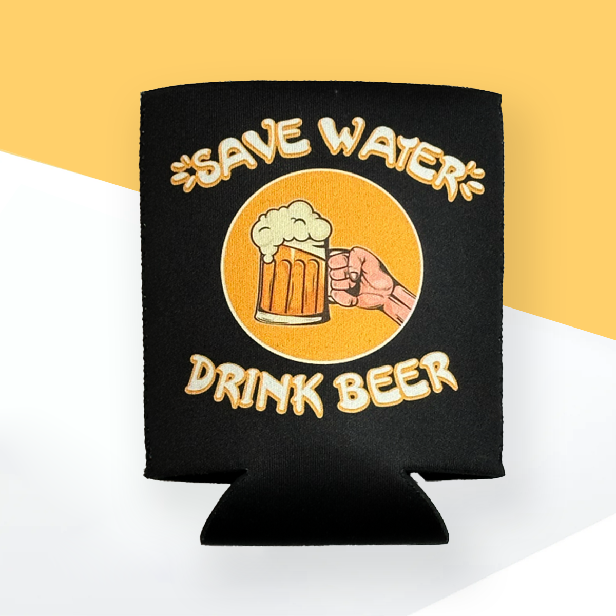Save Water Drink Beer" Can Sleeve｜Emotional Support Beer Can Sleeve Holder｜Funny & Reusable｜Non-Slip｜Pool Party Camping｜Funny Gifts for Men Dad Husband｜Man Gift Set｜Collapsible Can Coolers