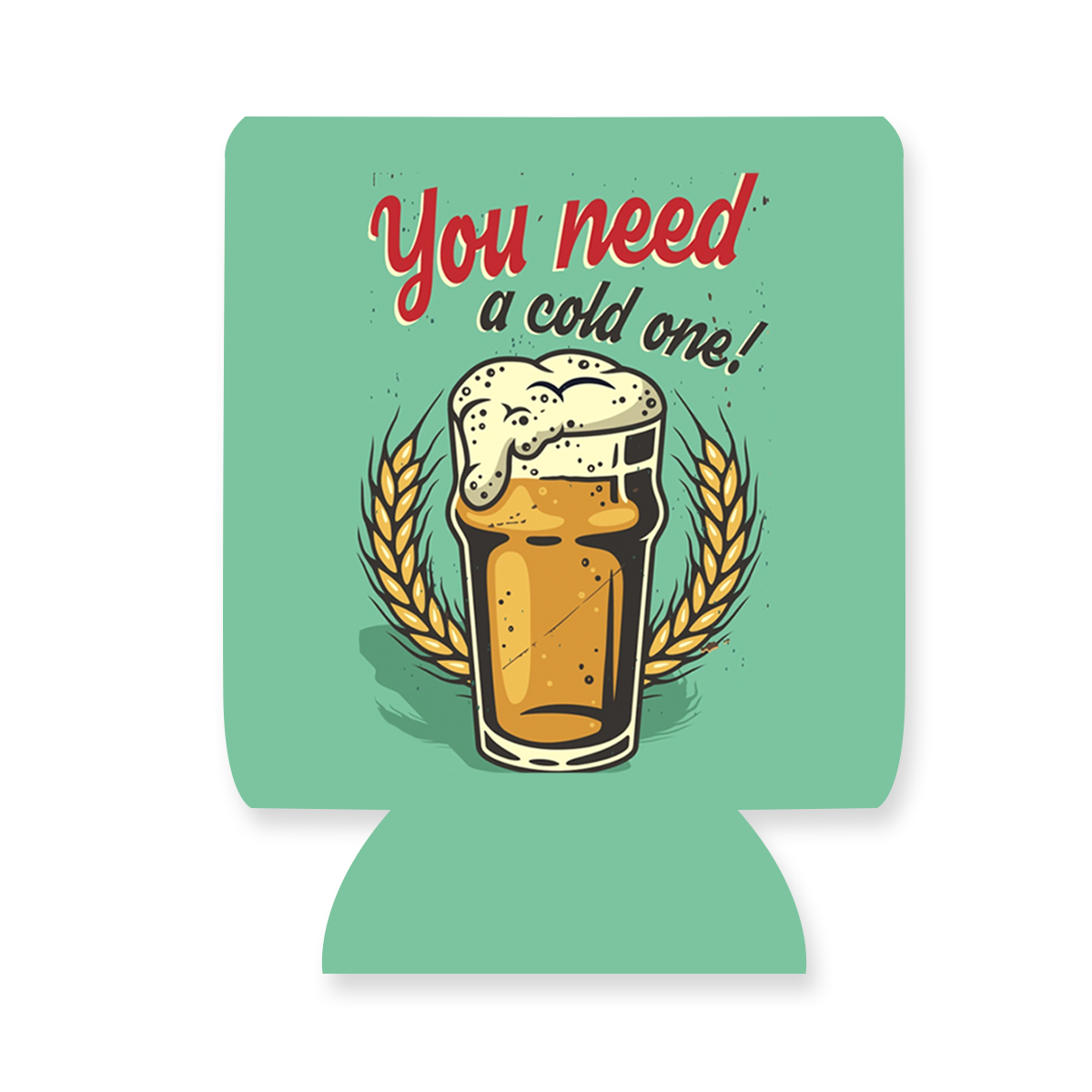 "You Need a Cold One" Can Sleeve｜Emotional Support Beer Can Sleeve Holder｜Funny & Reusable｜Non-Slip｜Outdoor Fishing Party｜Funny Gifts for Men Dad Husband｜Man Gift Set｜Collapsible Can Coolers