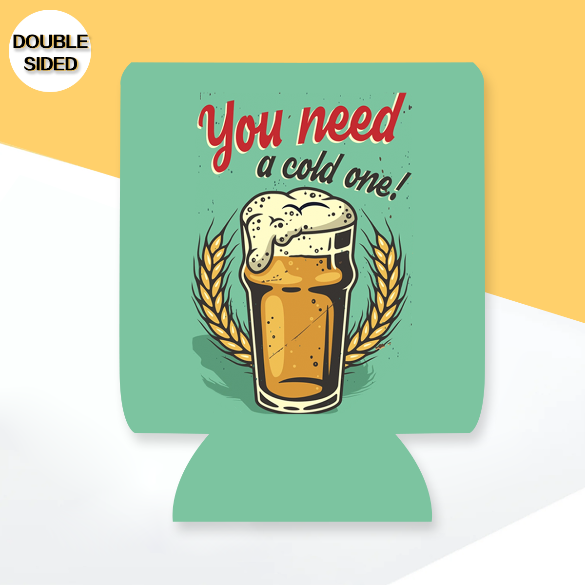 "You Need a Cold One" Can Sleeve｜Emotional Support Beer Can Sleeve Holder｜Funny & Reusable｜Non-Slip｜Outdoor Fishing Party｜Funny Gifts for Men Dad Husband｜Man Gift Set｜Collapsible Can Coolers