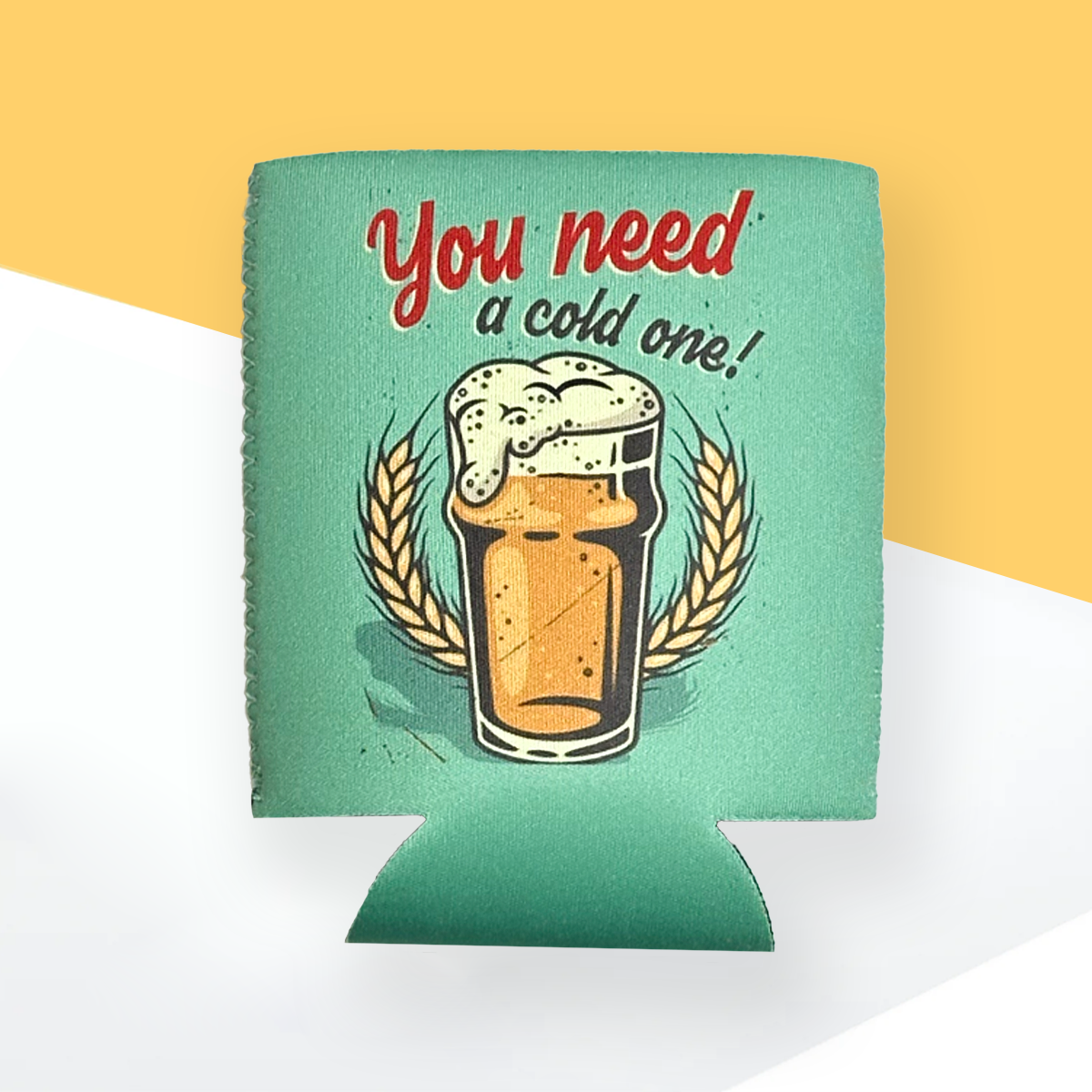 "You Need a Cold One" Can Sleeve｜Emotional Support Beer Can Sleeve Holder｜Funny & Reusable｜Non-Slip｜Outdoor Fishing Party｜Funny Gifts for Men Dad Husband｜Man Gift Set｜Collapsible Can Coolers