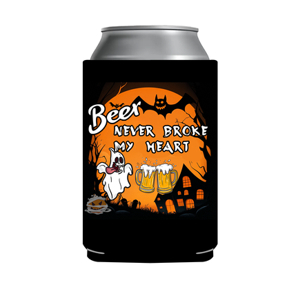 "Beer Never Broke My Heart" Can Sleeve｜Emotional Support Beer Can Sleeve Holder｜Funny & Reusable｜Non-Slip｜Bachelor Party｜Funny Gifts for Men Dad Husband｜Man Gift Set｜Collapsible Can Coolers