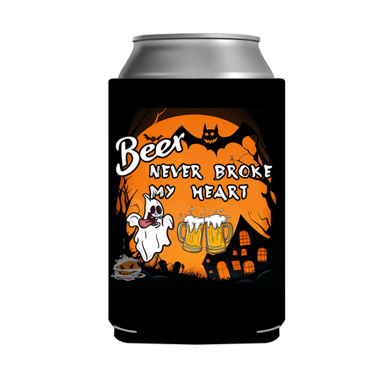 "Beer Never Broke My Heart" Can Sleeve｜Emotional Support Beer Can Sleeve Holder｜Funny & Reusable｜Non-Slip｜Bachelor Party｜Funny Gifts for Men Dad Husband｜Man Gift Set｜Collapsible Can Coolers