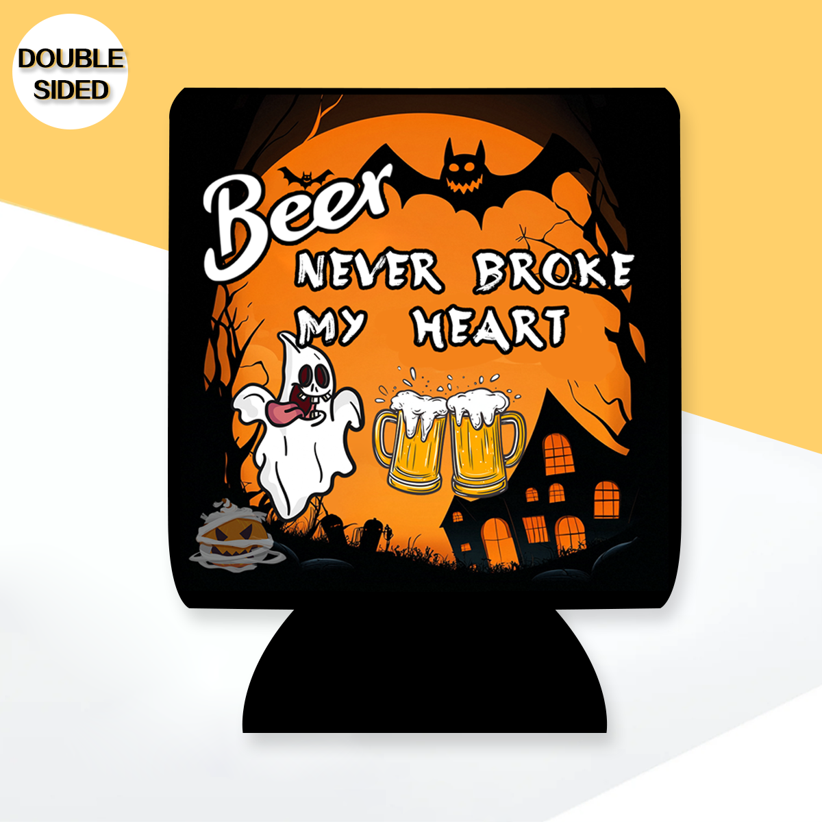 "Beer Never Broke My Heart" Can Sleeve｜Emotional Support Beer Can Sleeve Holder｜Funny & Reusable｜Non-Slip｜Bachelor Party｜Funny Gifts for Men Dad Husband｜Man Gift Set｜Collapsible Can Coolers