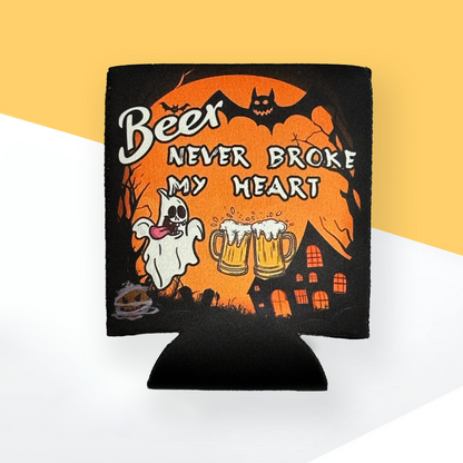 "Beer Never Broke My Heart" Can Sleeve｜Emotional Support Beer Can Sleeve Holder｜Funny & Reusable｜Non-Slip｜Bachelor Party｜Funny Gifts for Men Dad Husband｜Man Gift Set｜Collapsible Can Coolers