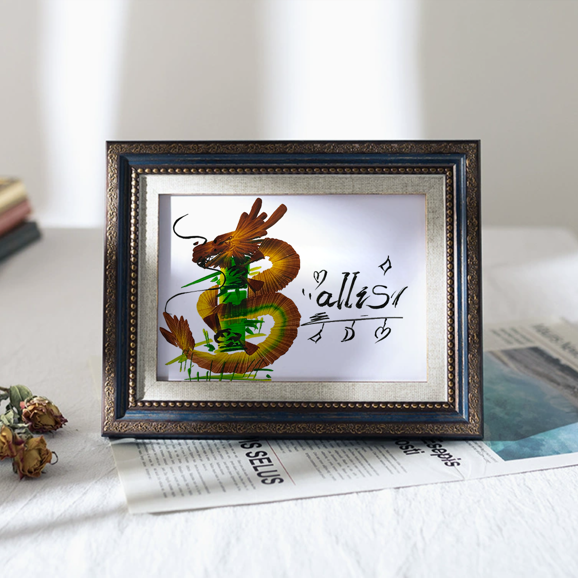 Original design-name painting（ frame-can be hung/placed)